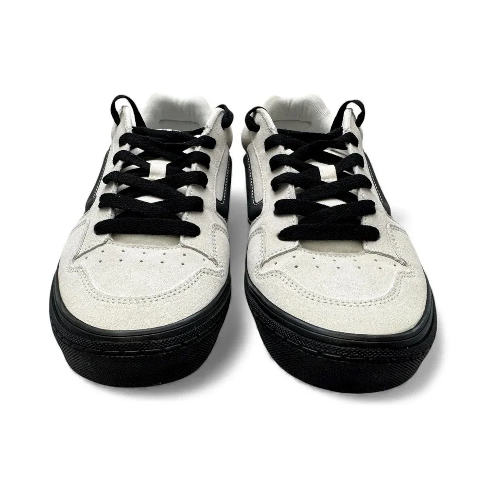Vans Caldrone Suede Skater Shoes Men's 12 White Marshmallow w/ Black Outsole New